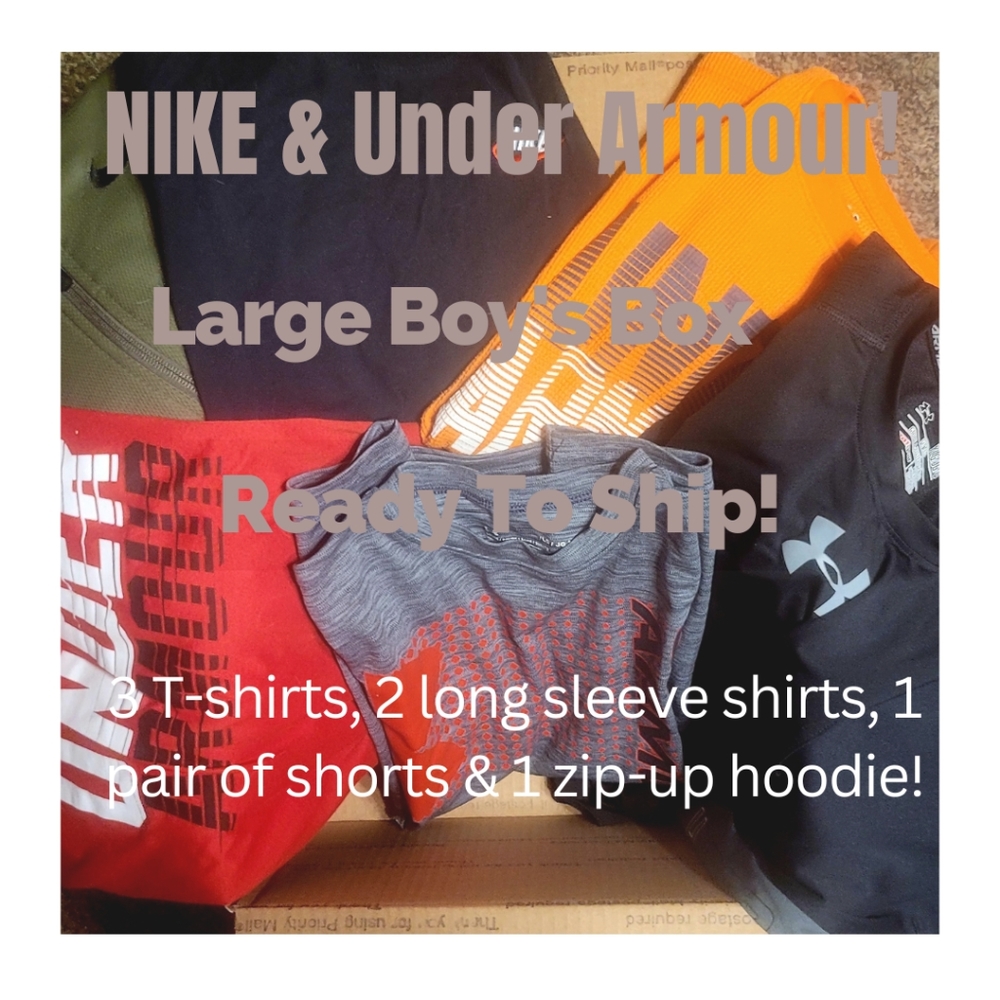 🚚📦 Ready to ship BOY'S BOX! Size large Nike & Under Armour!